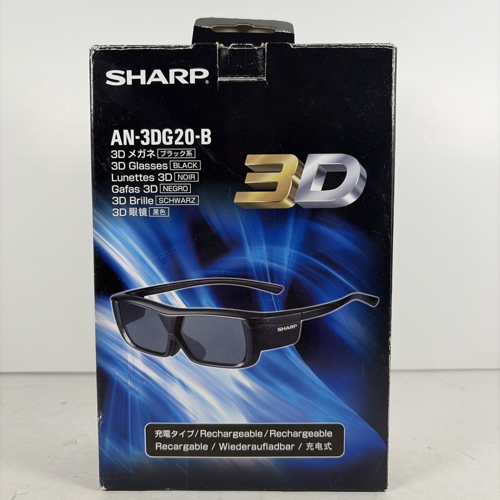 Sharp AN-3DG20-B 3D Glasses Open Box